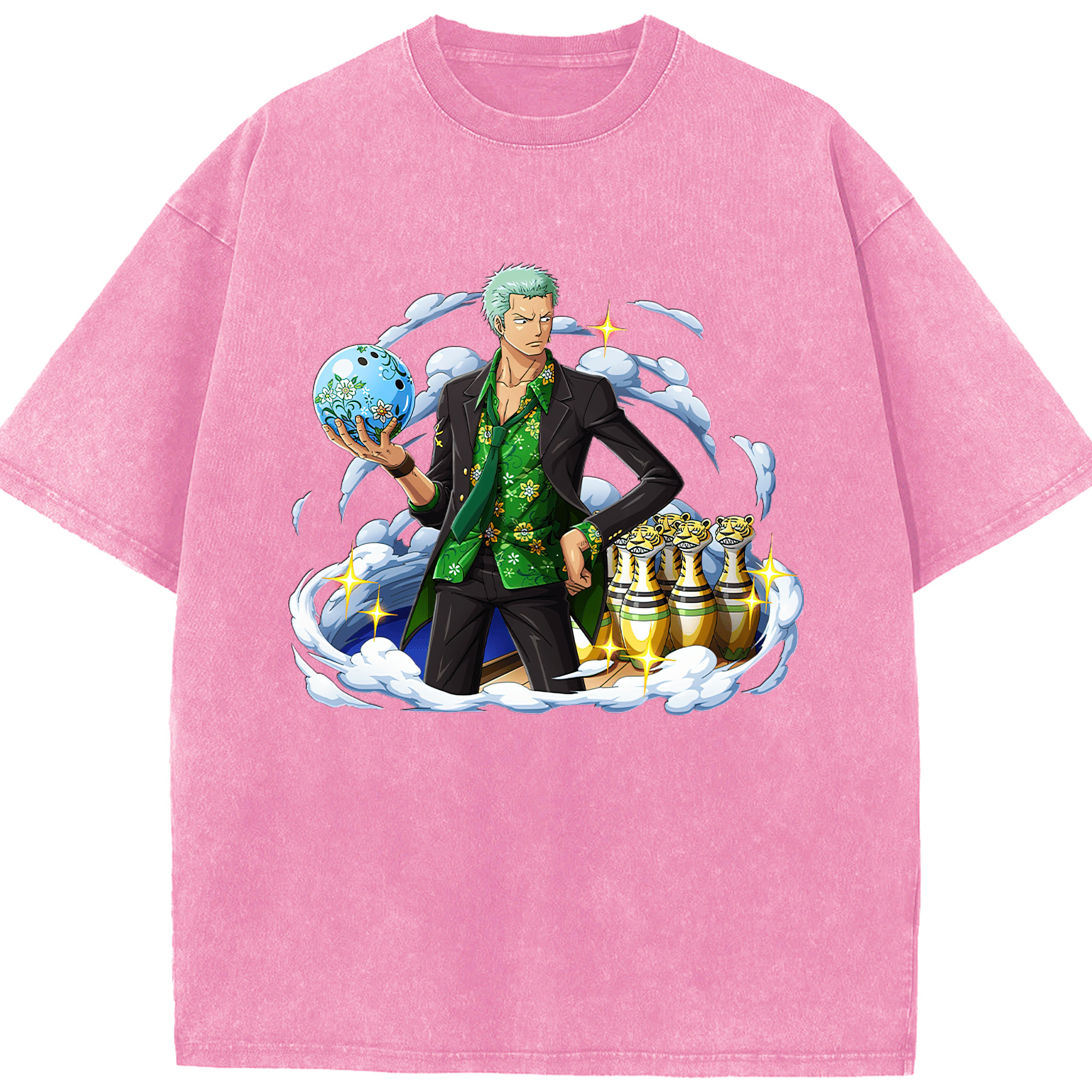 ワンピース ロロノア・ゾロ ONE PIECE Roronoa Zoro 綿100% ヴィンテージ風 半袖Tシャツ（フロントプリント）